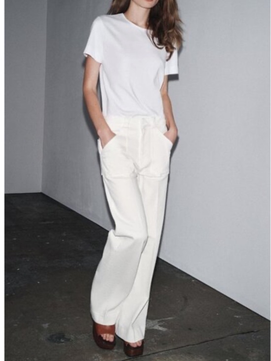 Zara Denim - Zara NWT white high rise full length jeans 5474/052